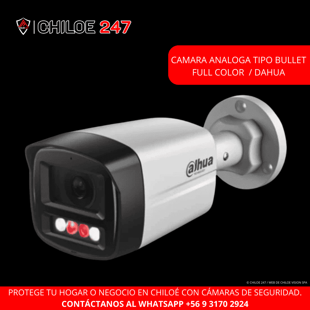 Cámara de seguridad tipo Bullet en Chiloé