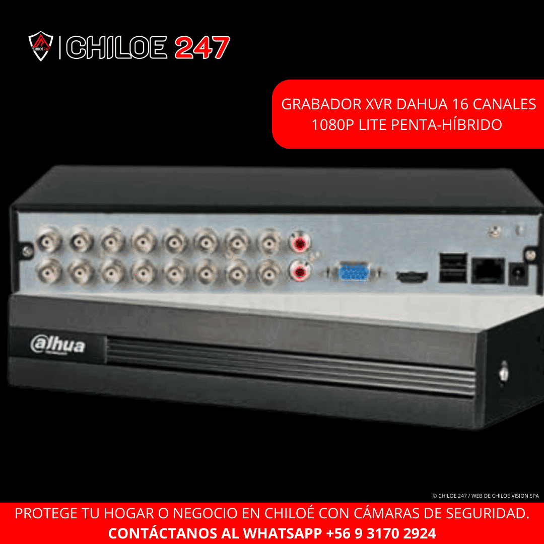 Grabador XVR Dahua 16 Canales 1080p Lite Penta-Híbrido en Chiloé