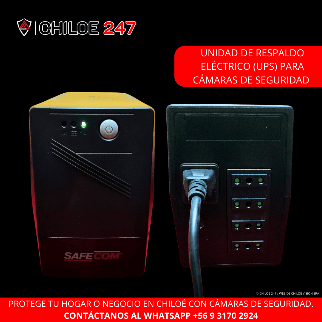 Unidad de respaldo eléctrico (UPS) para cámaras de seguridad en Chiloé 
