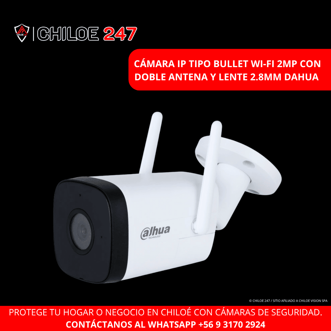 Cámaras de seguridad WiFi e IP doble Antena y lente de 2.8mm dahua con instalacion en Chiloé