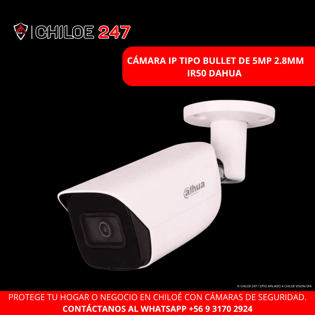 Cámara IP Tipo Bullet Wi-Fi 2MP con Doble Antena y Lente 2.8mm Dahua – Instalación en Chiloé