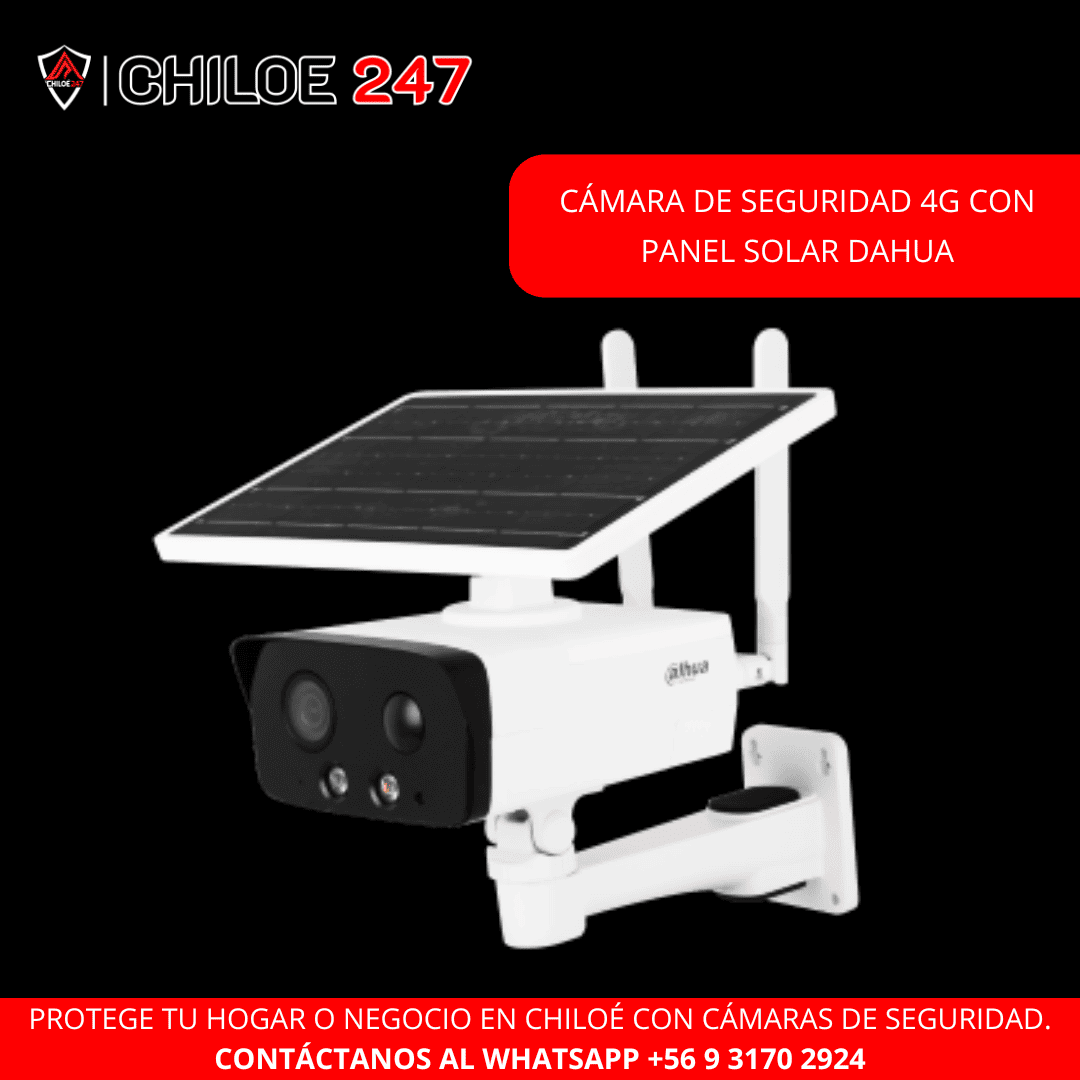 Cámara de seguridad 4G con panel solar dahua con instalacion en Chiloe