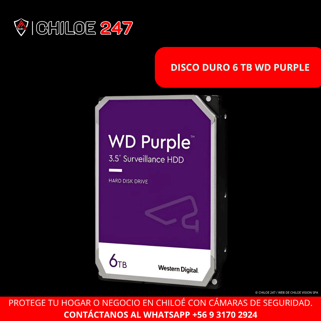 Disco Duro WD Purple de 6TB en Chiloé