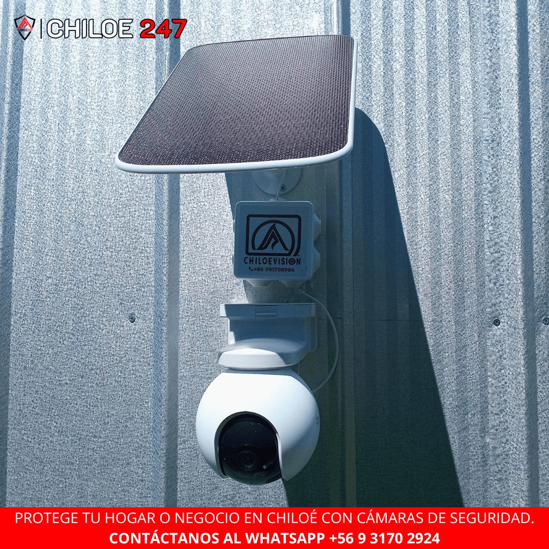 Instalacion de camaras de seguridad solar Ezviz en Chiloe 247 / Chiloe Vision