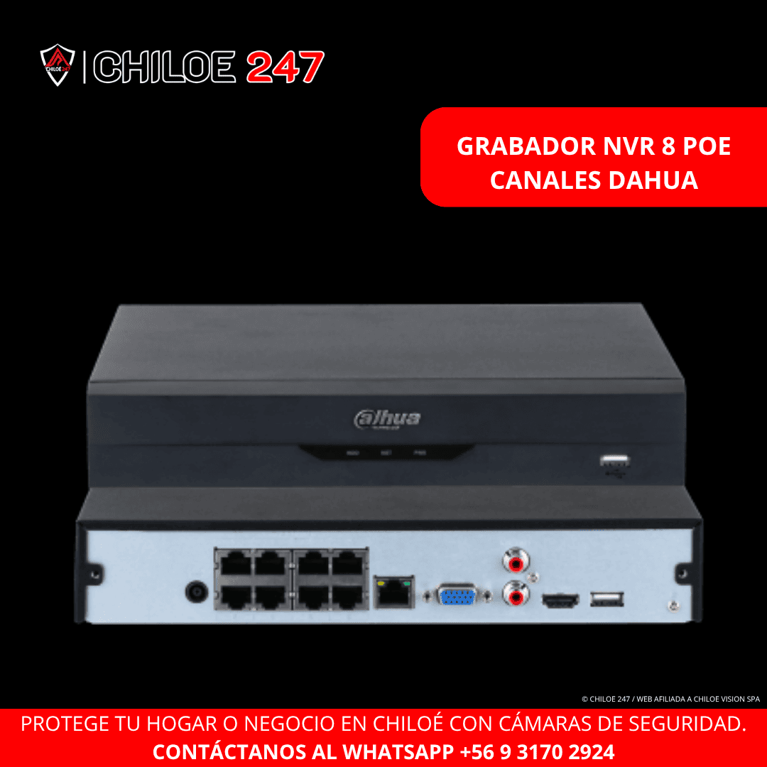 GRABADOR NVR 8 POE CANALES DAHUA EN CHILOE