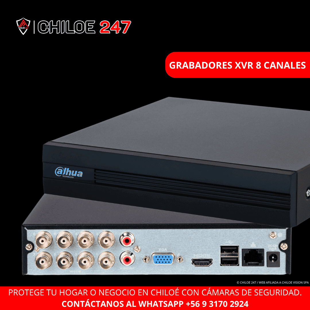 Grabador XVR Dahua de 8 canales en Chiloé