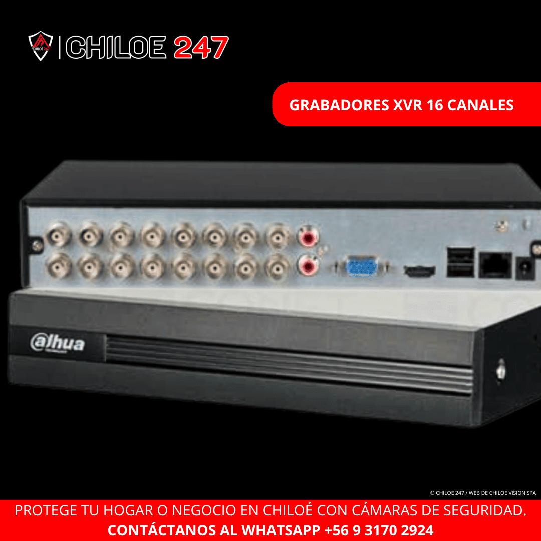 Grabadores XVR de 16 canales Dahua en Chiloé