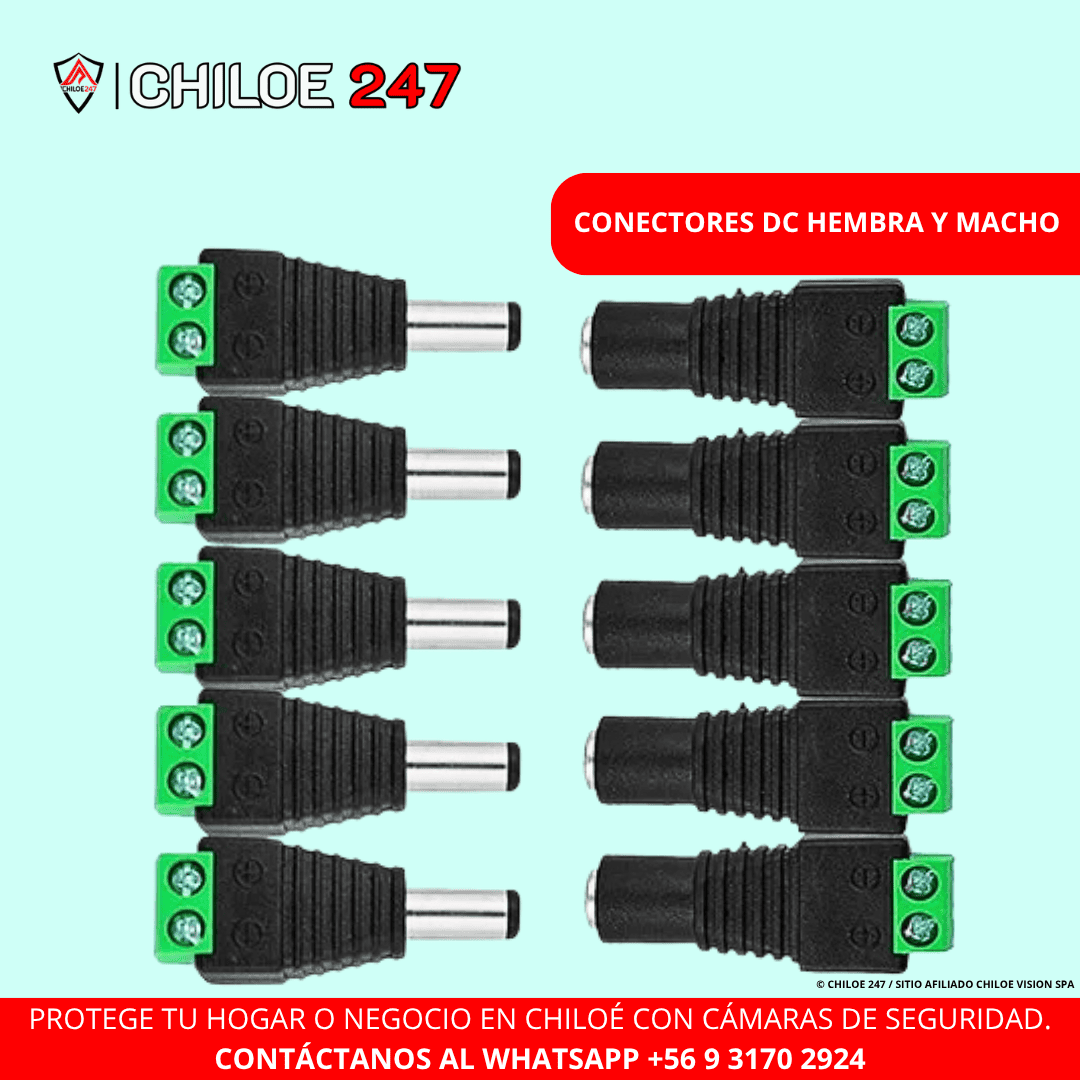 Pack de Conectores DC Hembra y Macho en Chiloe