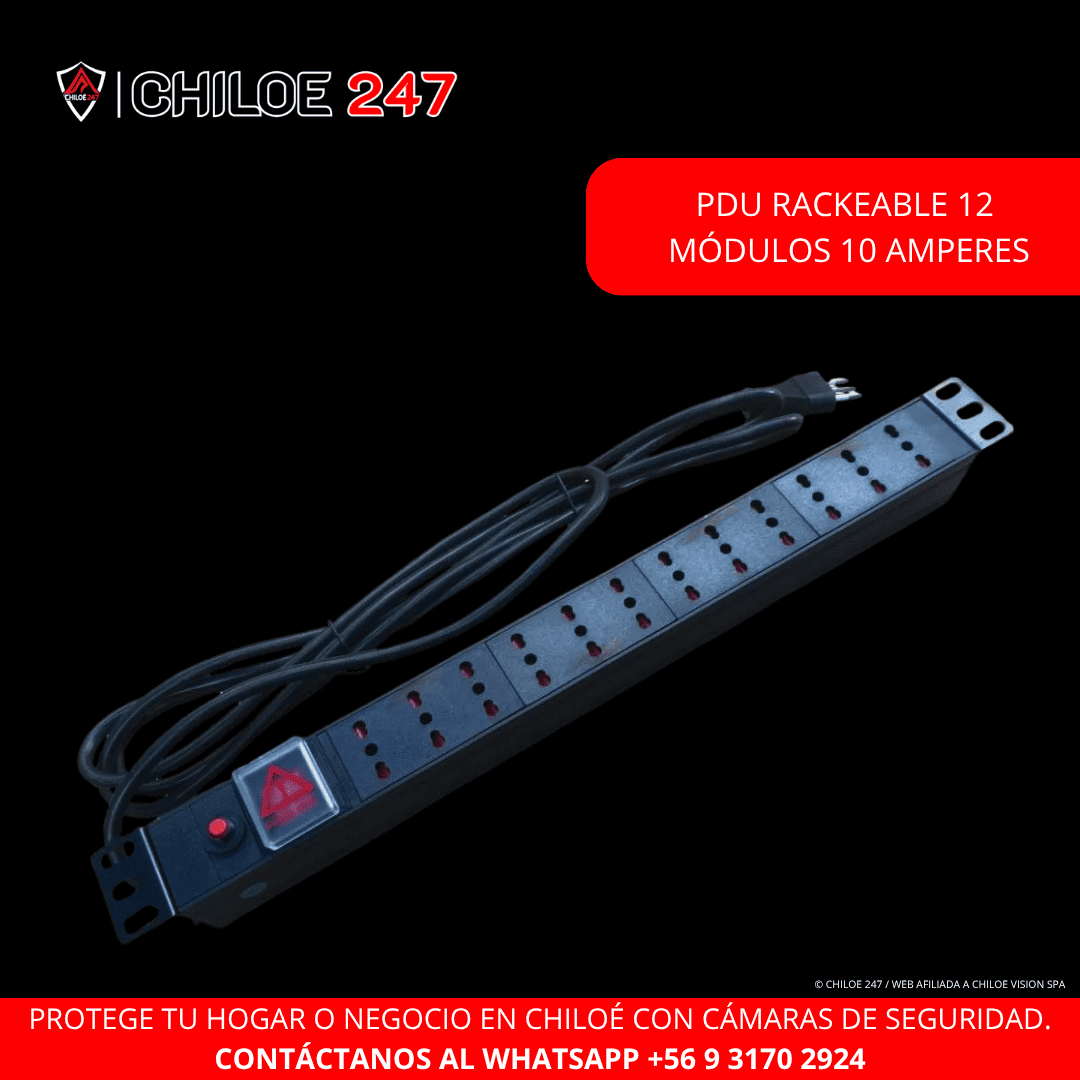 PDU Rackeable 12 Enchufes en Chiloe